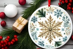 Round Christmas Ornament Sublimation|Clipart Product Image 2