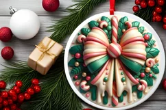 Round Christmas Ornament Sublimation|Clipart Product Image 2