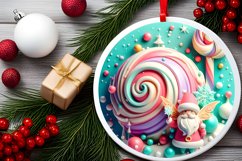 Round Christmas Ornament Sublimation|Clipart Product Image 1