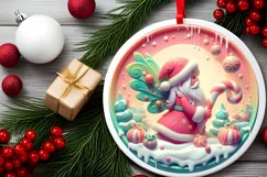 Round Christmas Ornament Sublimation|Clipart Product Image 2