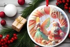 Round Christmas Ornament Sublimation|Clipart Product Image 2