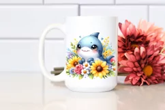 Colorful Baby Shark Yellow Flowers | Sublimation | Clipart Product Image 2