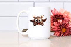 Crazy Looking Elk Peek Over Flowers | Sublimation | Clipart Product Image 2