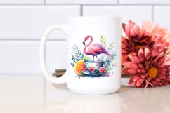 Vibrant Flamingo in a Teacup Clipart Product Image 2