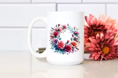 Vibrant Carnation Wreath | Watercolor Clipart Product Image 2