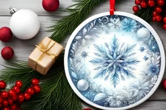 Round Christmas Ornament Sublimation|Clipart Product Image 2