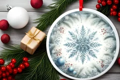 Round Christmas Ornament Sublimation|Clipart Product Image 2