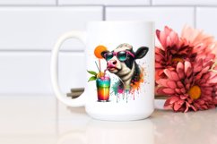 Colorful Quirky Cow Sipping Product Image 2