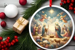 Round Christmas Ornament Sublimation|Clipart Product Image 2