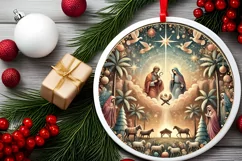 Round Christmas Ornament Sublimation|Clipart Product Image 2