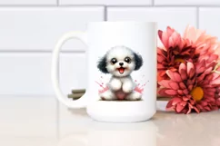 Colorful Crazy Baby Bichon Frise PNG Product Image 2