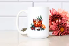 Sublimation Sticker Flower Watercolor Negroni Clipart Product Image 2