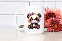 Colorful Vibrant Plush Panda Watercolor | Clipart Product Image 2