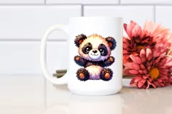 Vibrant Plush Panda Smiling Baby | Sublimation | Clipart Product Image 2