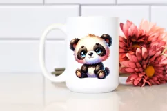 Vibrant Plush Panda Smiling Baby | Sublimation | Clipart Product Image 2