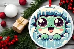 Round Christmas Ornament Sublimation|Clipart Product Image 2