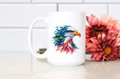 Abstract Eagle in USA Flag Colors PNG Product Image 2