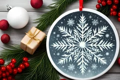 Round Christmas Ornament Sublimation|Clipart Product Image 2