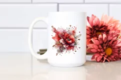 Colorful Redish Watercolor Splash with Metallic Insertions | Product Image 2