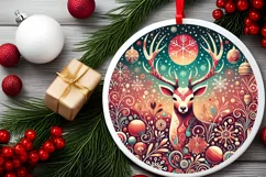 Round Christmas Ornament Sublimation|Clipart Product Image 1