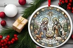 Round Christmas Ornament Sublimation|Clipart Product Image 1