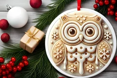 Round Christmas Ornament Sublimation|Clipart Product Image 1