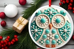 Round Christmas Ornament Sublimation|Clipart Product Image 1