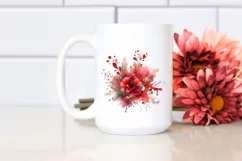Colorful Redish Watercolor Splash with Metallic Insertions | Product Image 2
