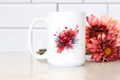 Colorful Redish Watercolor Splash with Metallic Insertions | Product Image 2
