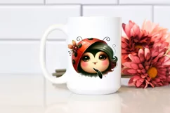 Whimsical Funny Ladybug Vintage | Sublimation Clipart Product Image 2