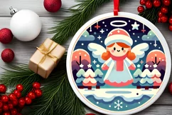 Round Christmas Ornament Sublimation|Clipart Product Image 1