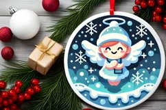 Round Christmas Ornament Sublimation|Clipart Product Image 1