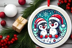 Round Christmas Ornament Sublimation|Clipart Product Image 1