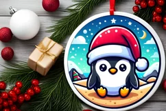 Round Christmas Ornament Sublimation|Clipart Product Image 2