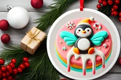 Round Christmas Ornament Sublimation|Clipart Product Image 1
