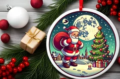 Round Christmas Ornament Sublimation|Clipart Product Image 1