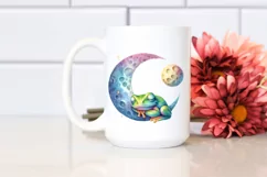 Vibrant Watercolor Whimsical Frog Moon Product Image 2