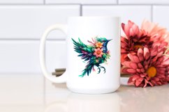 Vibrant Watercolor Bird with Flowers PNG Product Image 2