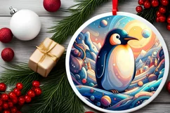 Round Christmas Ornament Sublimation|Clipart Product Image 2
