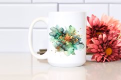 Colorful Greenish Watercolor Particles with Golden Foil | Product Image 2