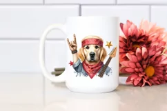Funny Rock Star Golden Retriever Clipart Product Image 2
