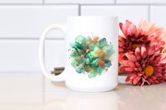 Colorful Greenish Watercolor Particles with Small Golden Product Image 2