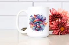 Colorful Watercolor Magical Celestial Astral Mushroom Splash Product Image 2