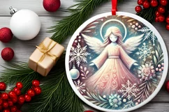Round Christmas Ornament Sublimation|Clipart Product Image 1