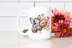 Cute Baby Butterfly with Flower Basket | Clipart Product Image 2