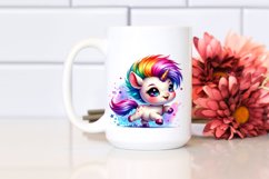 Revolted Baby Unicorn with Cool Haircut PNG Product Image 2