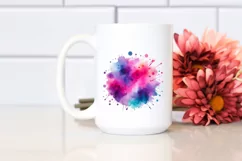 Colorful Magenta Watercolor Background with Drips | Clipart Product Image 2