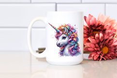 Colorful Baby Unicorn with Italian Piazza PNG Product Image 2