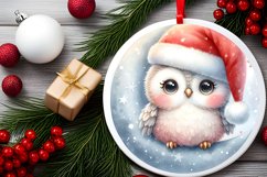 Cute Watercolor Christmas Baby Owl Ornament Product Image 2