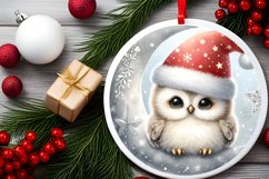 Cute Watercolor Christmas Baby Owl Ornament Product Image 2